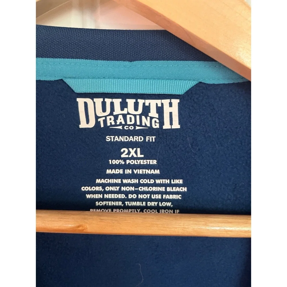 Duluth Trading‎ Sweater Mens 2XL Blue Boundary Layer Fleece Sweatshirt Crew 208